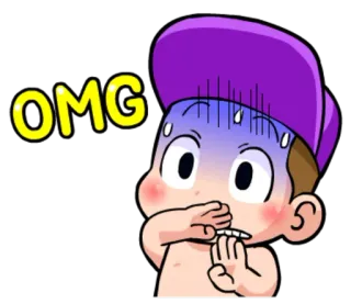 😨 OMG omg, sorpresa, shock, dibujos animados, miedo, exclamación telegram sticker