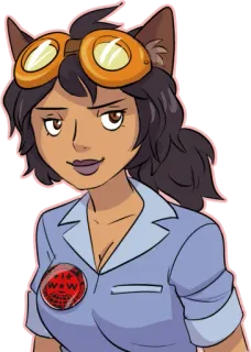 🙂 I <3 WOO Catgirl, Anime, Gafas, Aviación, Ilustración, Dibujo Animado, Personaje whatsapp sticker