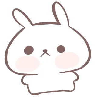 😶 coelho, fofo, kawaii, desenho animado, animal telegram sticker