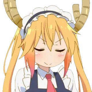 😌 Tohru Miss Kobayashi's Dragon Maid Animé, Dragon, メイド (Meido) / Servante, Kawaii, Manga, Mignon whatsapp sticker