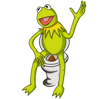 💩 Kermit kermit, muppets, frog, toilet, meme, funny telegram sticker