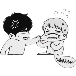 😥 WAAAAAAH crying, cartoon, angry, upset, screaming telegram sticker