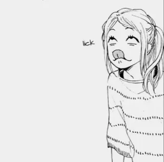 😝 lick Mangá, Desenho animado, Lambendo, Garota, Kawaii whatsapp sticker