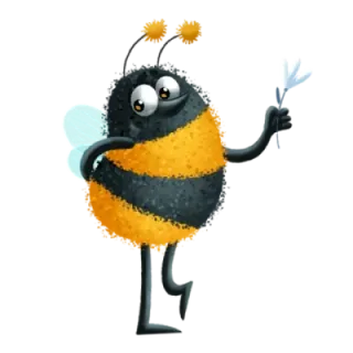 🤪 пчела, мультик, милый, насекомое, животное, крылья telegram sticker
