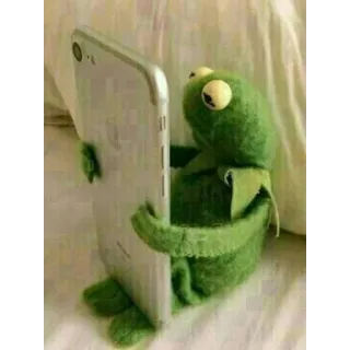 📱 Kermit Kermit the Frog, puppet, phone, green, toy telegram sticker