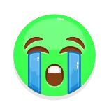 😭 emoji, weinen, grün, traurig, emoticon, tränen, gesicht telegram sticker