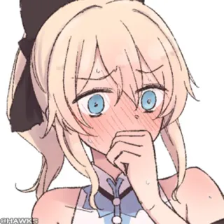 💠 anime, girl, blush, cute, embarrassed, cartoon, female telegram sticker