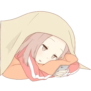Ленивая тян @nyasticks telegram stickers