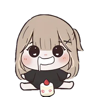 🐼 kartun, gadis, imut, kawaii, chibi, anime, stiker telegram sticker
