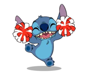 🎉 Stitch Стич, Лило и Стич, Черлидинг, Дисней, Мультфильм, Мультик whatsapp sticker