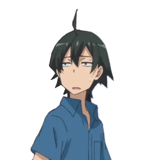 🤨 Hachiman Hikigaya My Teen Romantic Comedy SNAFU Anime, Personagem, Expressão, Hachiman Hikigaya, Oregairu telegram sticker