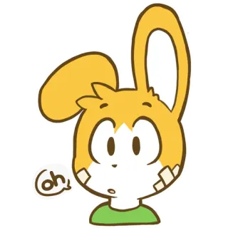 😶 oh Мультик, Милый, Животное, Кролик, О, Эмоция whatsapp sticker
