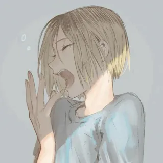 😪 müde, gähnen, Anime, erschöpft, ausgepowert telegram sticker