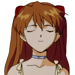 😌 Asuka Langley Soryu Neon Genesis Evangelion anime, cartoon, portrait, girl, character telegram sticker