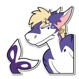 😀 Fellwesen, Anthropomorph, Hai, Ohrring, Anker, Aufkleber whatsapp sticker