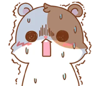 😰 햄스터, 무서워, 불안, 땀, 만화, 동물, 귀여운 telegram sticker