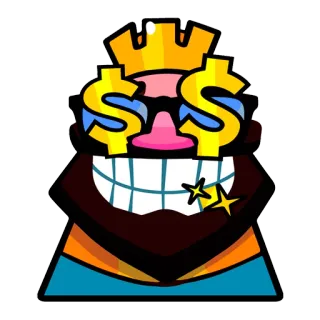 🤑 roi, lunettes de soleil, dollar, argent, couronne, or, clash royale whatsapp sticker