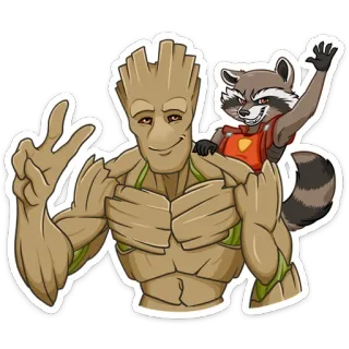 Ракета и Грут :: @TgSticker whatsapp stickers