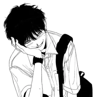 😄 anime, manga, boy, illustration, teen, male, cartoon, drawing telegram sticker
