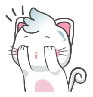 😑 cat, cute, animal, sticker, cartoon, kawaii telegram sticker