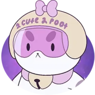 😤 2 CUTE 2 POOT fofo, capacete, desenho animado, adorável, engraçado, animal whatsapp sticker