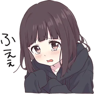 😢 ふええ anime, girl, crying, cute, emotional telegram sticker