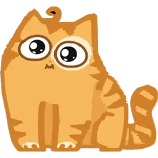 🙂 แมว, ลูกแมว, น่ารัก, สัตว์, สัตว์เลี้ยง, สีส้ม telegram sticker
