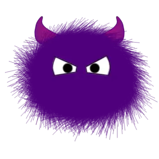 😤 monstro, roxo, diabo, desenho animado, fofo, criatura, chifres whatsapp sticker