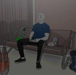 🎮 wojak, doomer, sad, lonely, depression, meme telegram sticker