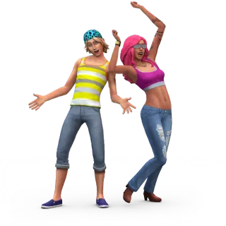 👯 The Sims dancing, party, sims, virtual telegram sticker