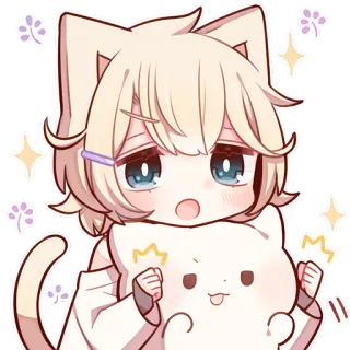 👊 anime, cat, kawaii, cute, sparkle, adorable telegram sticker