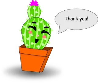😘 Thank you! кактус, спасибо, милый, растение, благодарность whatsapp sticker