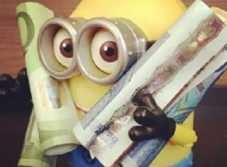 🤑 Minion desenho animado, dinheiro, minion, finanças, riqueza whatsapp sticker
