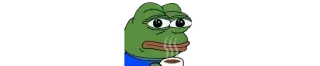 ☕️ Pepe the Frog Pepe, kikker, meme, koffie, verdrietig whatsapp sticker