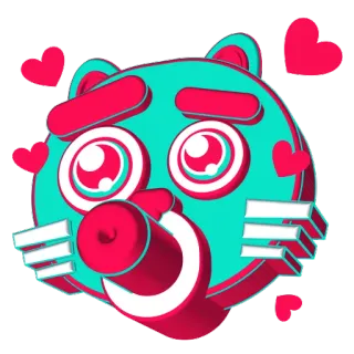 😘 Cartoon, Tier, Herz, Liebe, Sticker, Kawaii telegram sticker