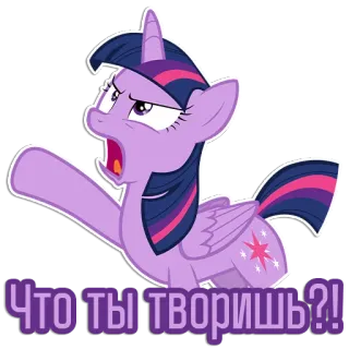 🤬 Twilight Sparkle My Little Pony Что ты творишь?! Cartoon, Pony, Lila, Frage, Wütend, Russisch telegram sticker