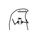😐 character, coffee, cup, minimalist, meme whatsapp sticker