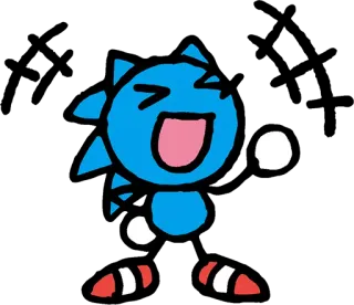 😄 cartoon, illustration, sonic, chao, blue, character telegram sticker