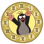 🕰 Mole cartoon, clock, mole, animal, time whatsapp sticker