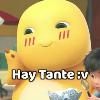 😉 Hay Tante :v Kreskówka, Dinozaur, Słodkie, Żółty telegram sticker