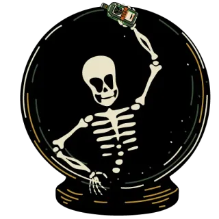 😝 skeleton, bottle, alcohol, jagermeister, drinking, party whatsapp sticker