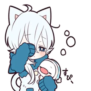 😴 すぴー anime, kat, schattig, cartoon, slaperig whatsapp sticker