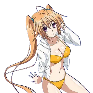 🙃 Anime, Bikini, Fille, Blonde, Dessin animé whatsapp sticker