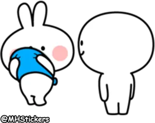 😅 @MHStickers การ์ตูน, กระต่าย, บันนี่, สติกเกอร์, น่ารัก, น่าเอ็นดู telegram sticker
