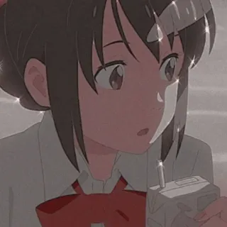 💫 Mitsuha Miyamizu Your Name Anime, Mitsuha, Miyamizu, Your Name, Nhân vật telegram sticker