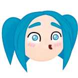 😱 Anime, Mädchen, blaue Haare, Cartoon telegram sticker