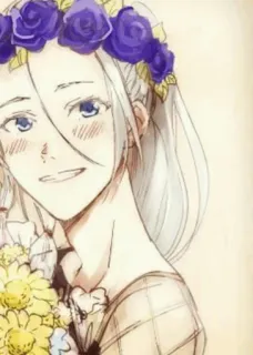 ❄️ anime, drawing, flowers, portrait, character, art telegram sticker