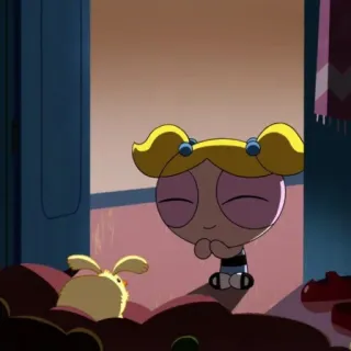 ❄️ Bubbles Powerpuff Girls мультфильм, анимированный, пузыри, Суперкрошки, милый, персонаж telegram sticker