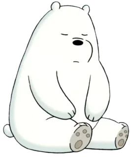 😞 Ice Bear We Bare Bears polar bear, cartoon, we bare bears, ice bear, character telegram sticker