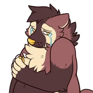 😢 Furry, Llorando, Triste, Antropomorfo, Lágrimas, Dibujo animado, Sticker telegram sticker